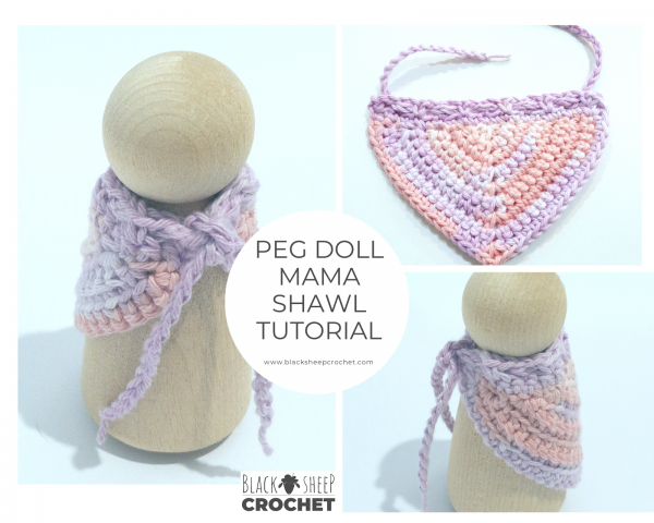 Peg Doll Mama Shawl tutorial square