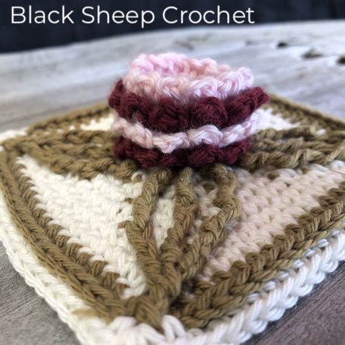 POJ-3 colours Black Sheep Crochet black background